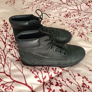 Timberland Women's Black Nubuck Leather Sneaker Boot A24HV - Size 8.5